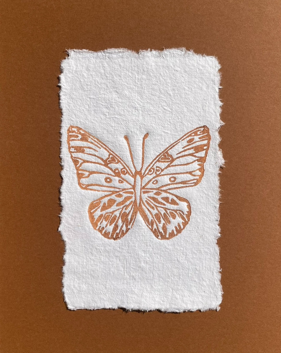 Butterfly Print on Deckled Edged Paper