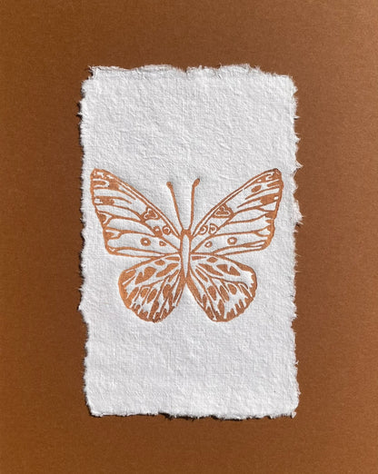 Butterfly Print on Deckled Edged Paper
