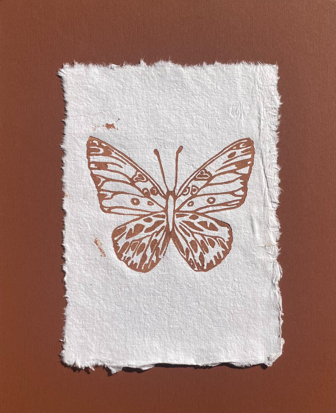Butterfly Print on Deckled Edged Paper